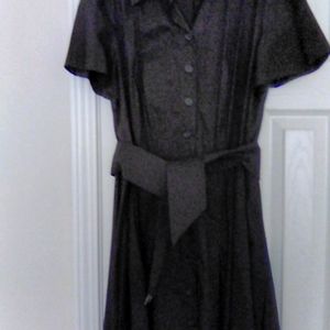 Women's Black Alfani Fit & Flair Dress (16W)
